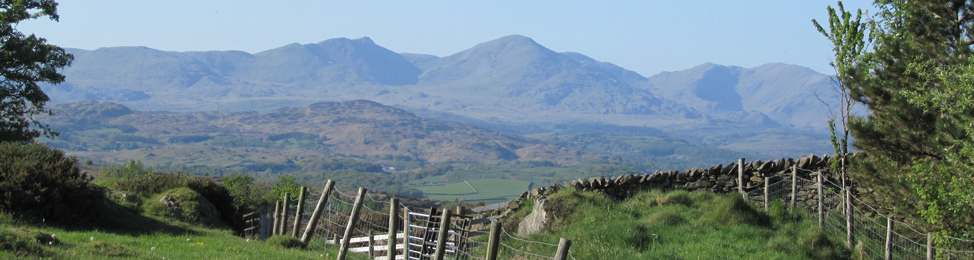 View of the mountains beyond Coniston